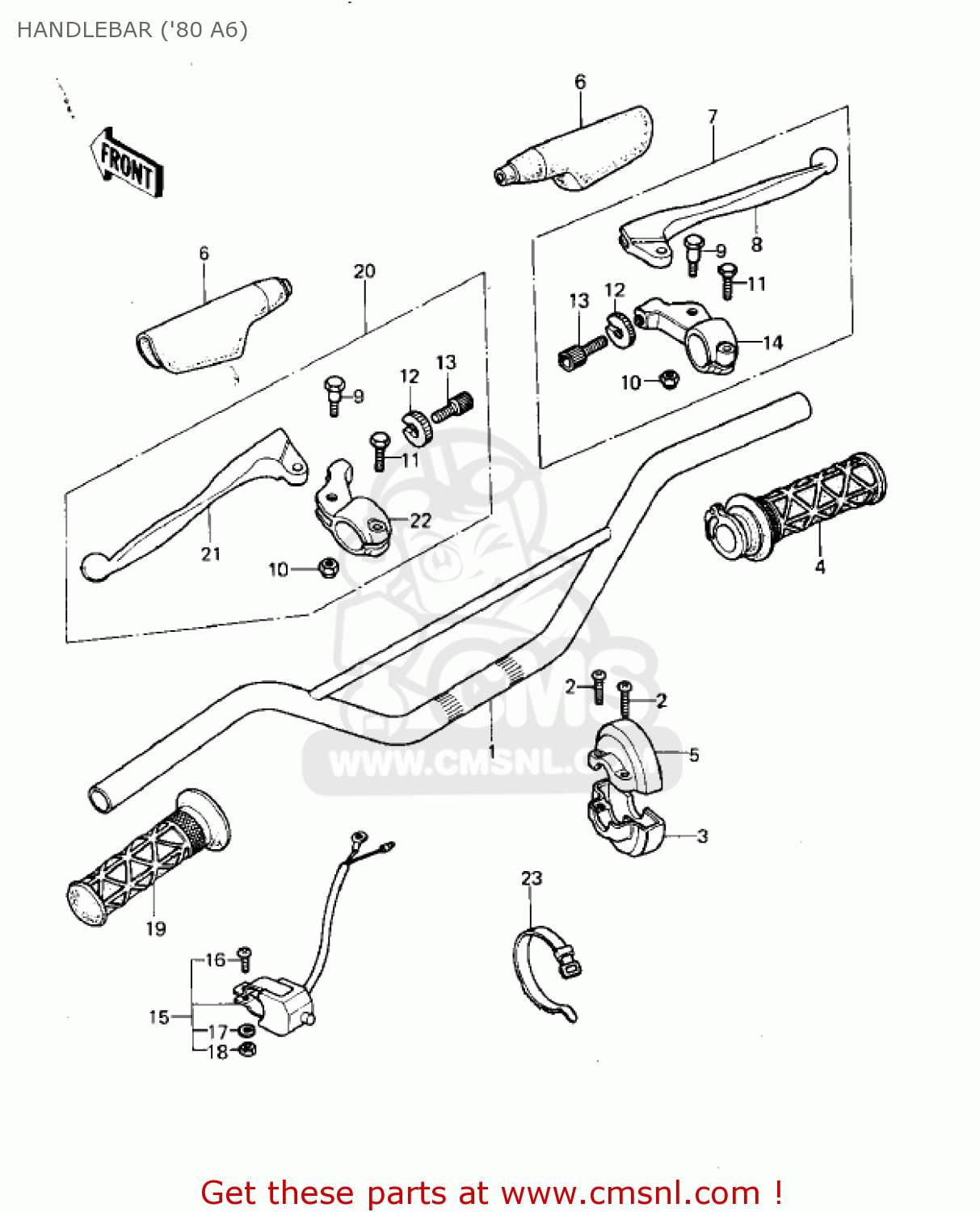 HANDLEBAR ('80 A6) KX125-A7 KX125 1981 UNITED KINGDOM USA CANADA AL