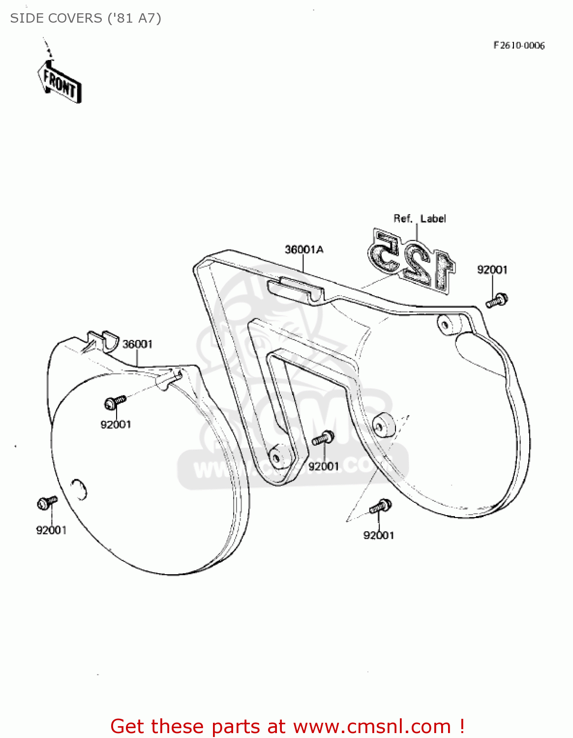 SIDE COVERS ('81 A7) KX125-A7 KX125 1981 UNITED KINGDOM USA CANADA AL