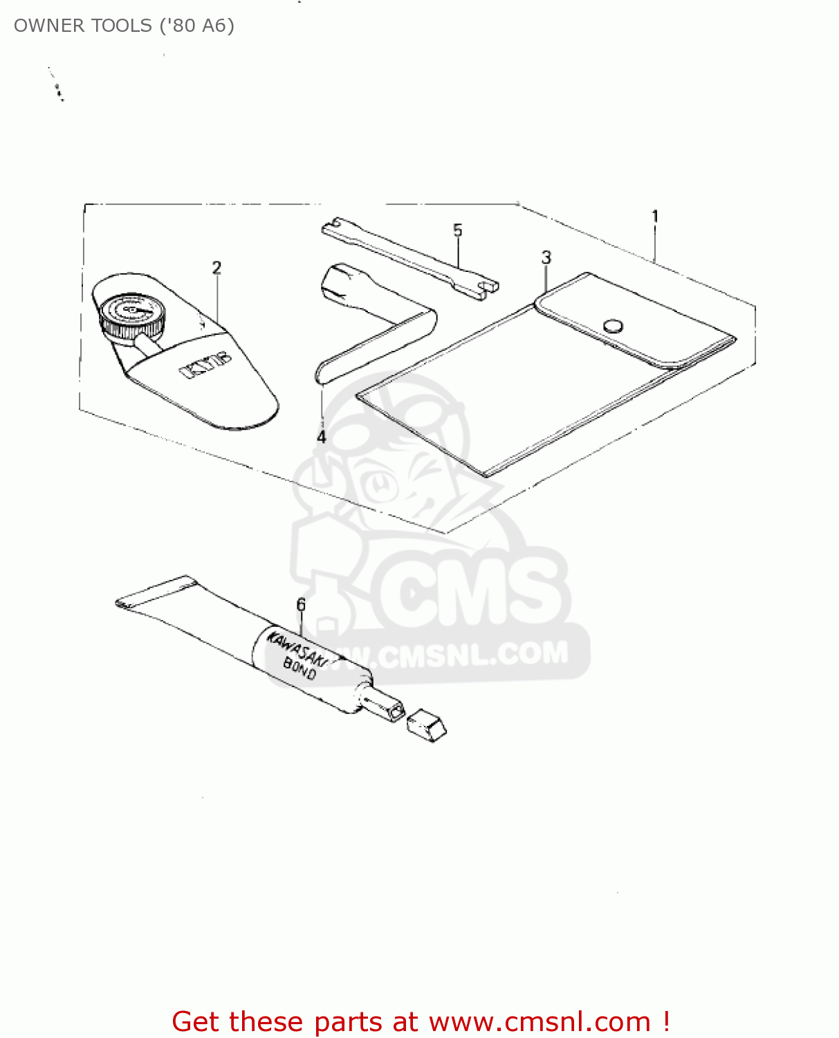 OWNER TOOLS ('80 A6) KX125-A7 KX125 1981 UNITED KINGDOM USA CANADA AL