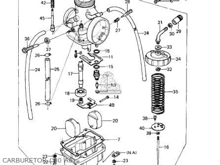CARBURETOR ('80 A6) - KX125-A7 KX125 1981 UNITED KINGDOM USA CANADA AL