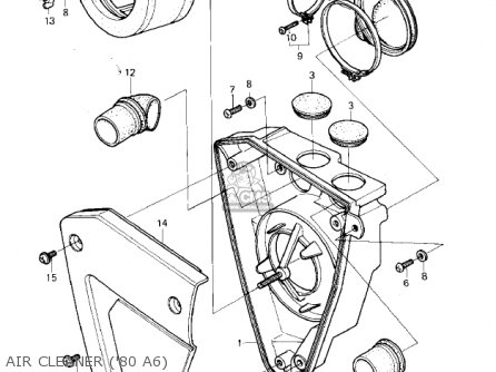 AIR CLEANER ('80 A6) - KX125-A7 KX125 1981 UNITED KINGDOM USA CANADA AL