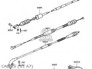 CABLES ('81 A7) - KX125-A7 KX125 1981 UNITED KINGDOM USA CANADA AL