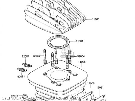 CYLINDER HEAD/CYLINDER/REED VALV - KX125-A7 KX125 1981 UNITED KINGDOM USA CANADA AL