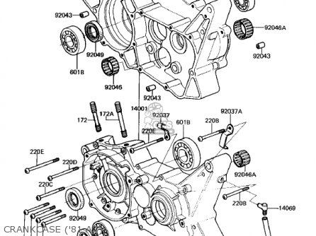 CRANKCASE ('81 A7) - KX125-A7 KX125 1981 UNITED KINGDOM USA CANADA AL