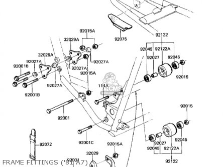 FRAME FITTINGS ('81 A7) - KX125-A7 KX125 1981 UNITED KINGDOM USA CANADA AL