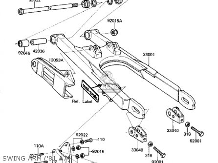 SWING ARM ('81 A7) - KX125-A7 KX125 1981 UNITED KINGDOM USA CANADA AL
