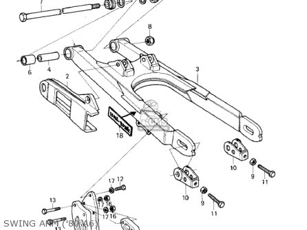 SWING ARM ('80 A6) - KX125-A7 KX125 1981 UNITED KINGDOM USA CANADA AL