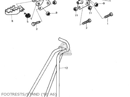 FOOTRESTS/STAND ('80 A6) - KX125-A7 KX125 1981 UNITED KINGDOM USA CANADA AL