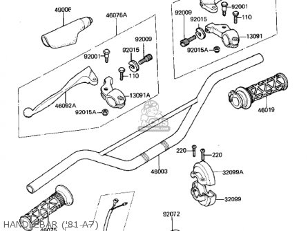 HANDLEBAR ('81 A7) - KX125-A7 KX125 1981 UNITED KINGDOM USA CANADA AL