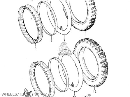 WHEELS/TIRES ('80 A6) - KX125-A7 KX125 1981 UNITED KINGDOM USA CANADA AL