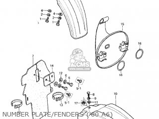 NUMBER PLATE/FENDERS ('80 A6) - KX125-A7 KX125 1981 UNITED KINGDOM USA CANADA AL