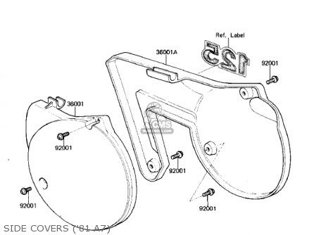 SIDE COVERS ('81 A7) - KX125-A7 KX125 1981 UNITED KINGDOM USA CANADA AL