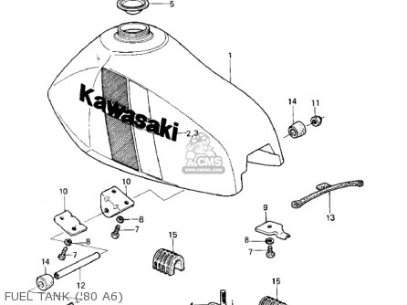 FUEL TANK ('80 A6) - KX125-A7 KX125 1981 UNITED KINGDOM USA CANADA AL