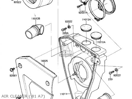 AIR CLEANER ('81 A7) - KX125-A7 KX125 1981 UNITED KINGDOM USA CANADA AL