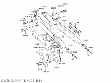 Kawasaki KX125-B1 KX125 1982 USA CANADA Parts Lists And Schematics