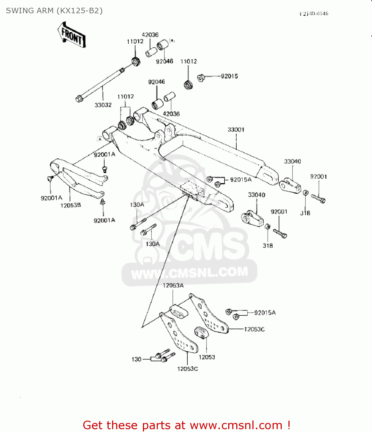 Kawasaki KX125-B1 KX125 1982 USA CANADA SWING ARM (KX125-B2) - Buy ...