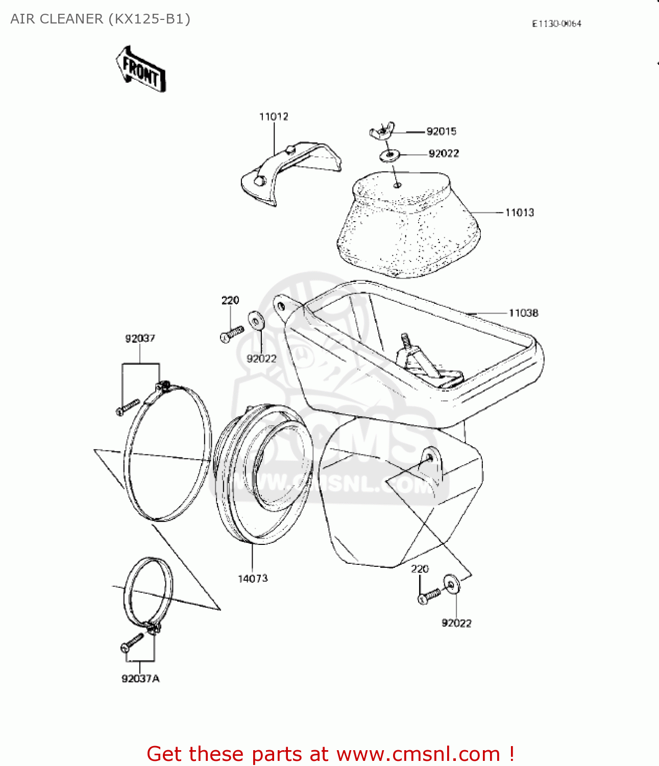 AIR CLEANER (KX125-B1) KX125-B1 KX125 1982 USA CANADA
