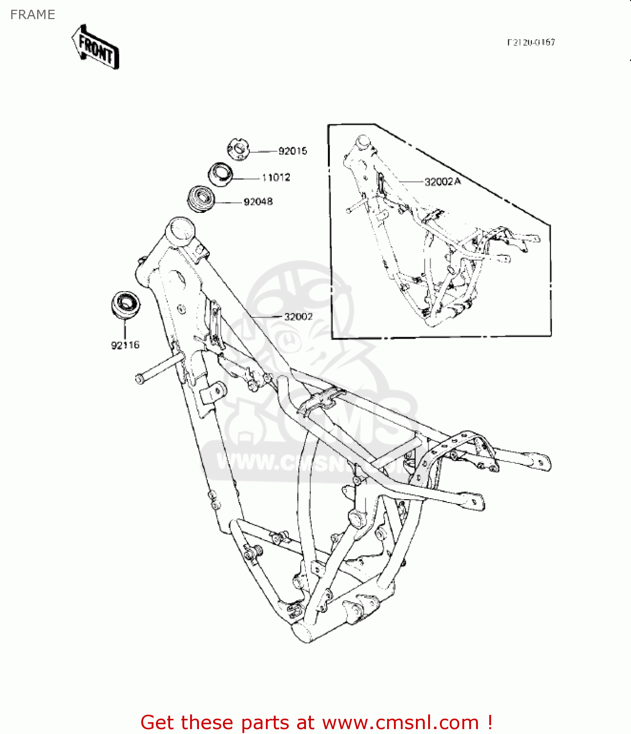 FRAME KX125-B1 KX125 1982 USA CANADA