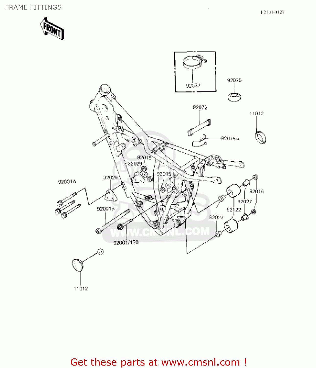 FRAME FITTINGS KX125-B1 KX125 1982 USA CANADA