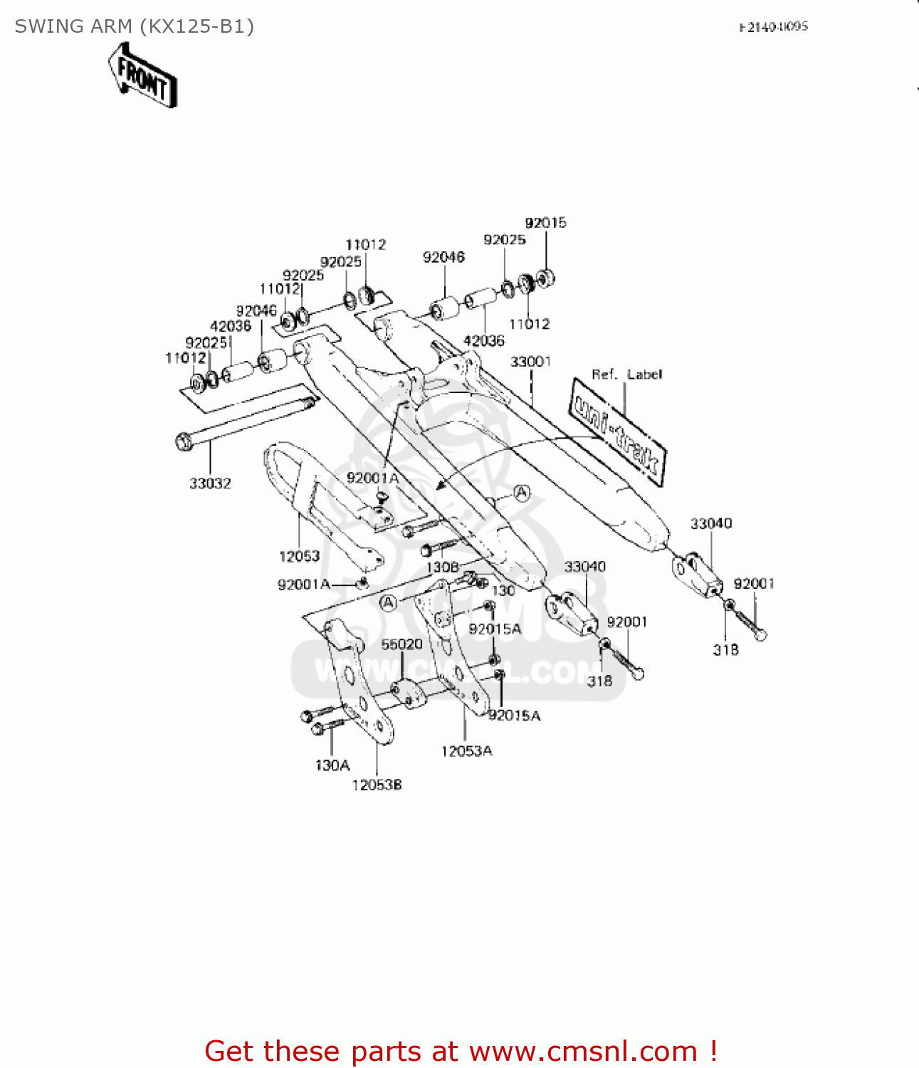 SWING ARM (KX125-B1) KX125-B1 KX125 1982 USA CANADA