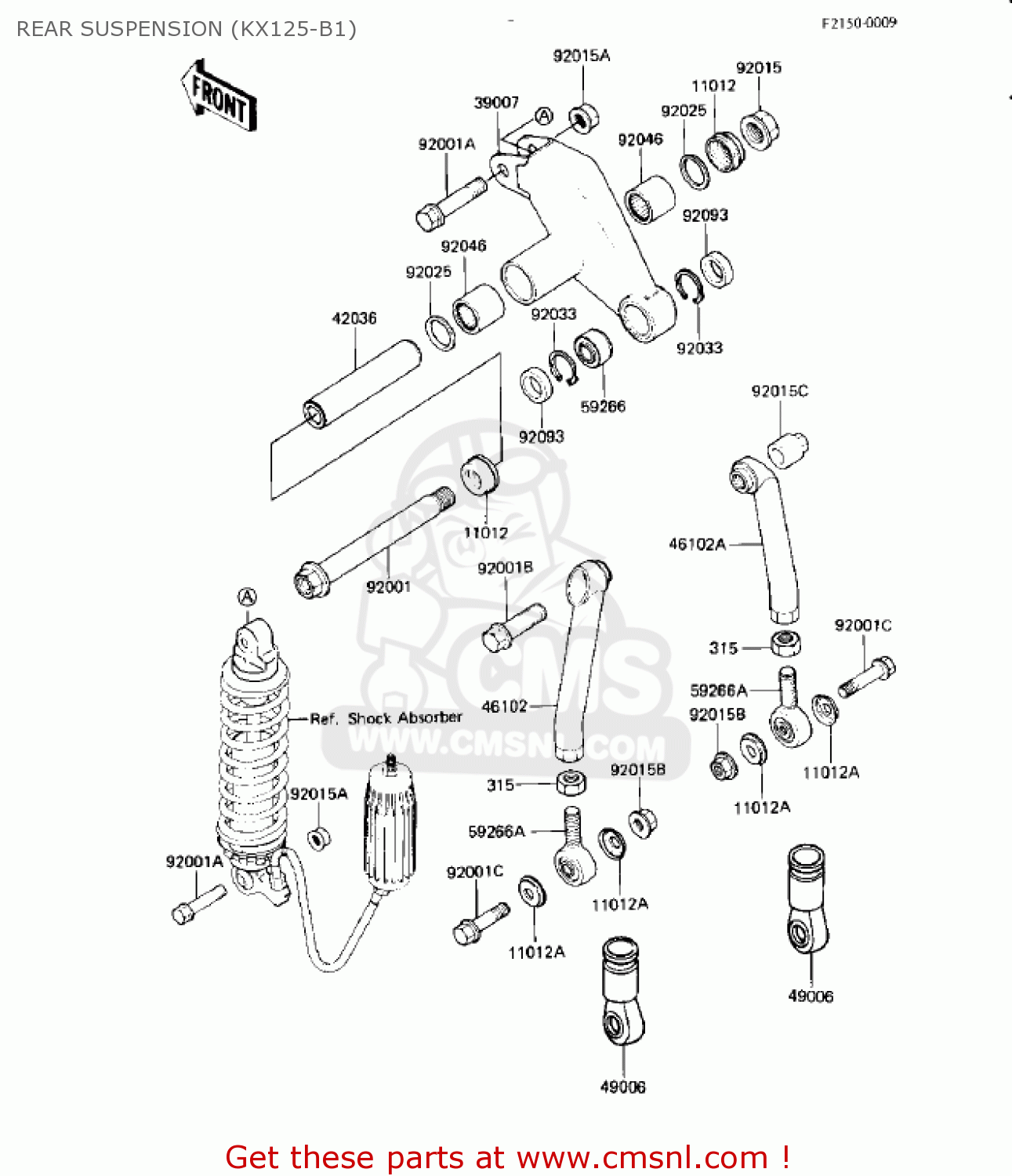 REAR SUSPENSION (KX125-B1) KX125-B1 KX125 1982 USA CANADA