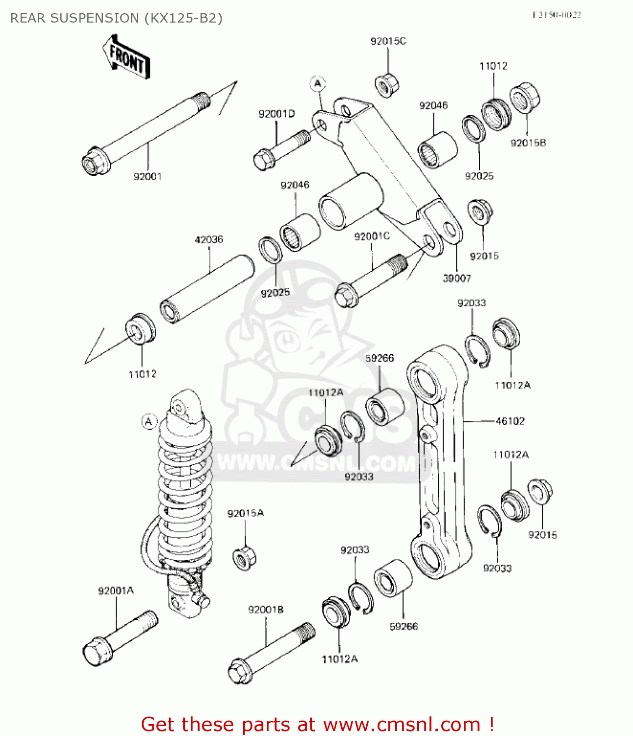 REAR SUSPENSION (KX125-B2) KX125-B1 KX125 1982 USA CANADA
