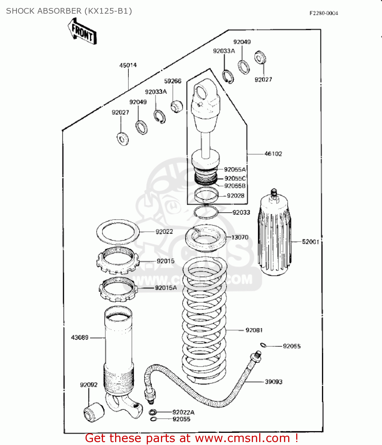 SHOCK ABSORBER (KX125-B1) KX125-B1 KX125 1982 USA CANADA