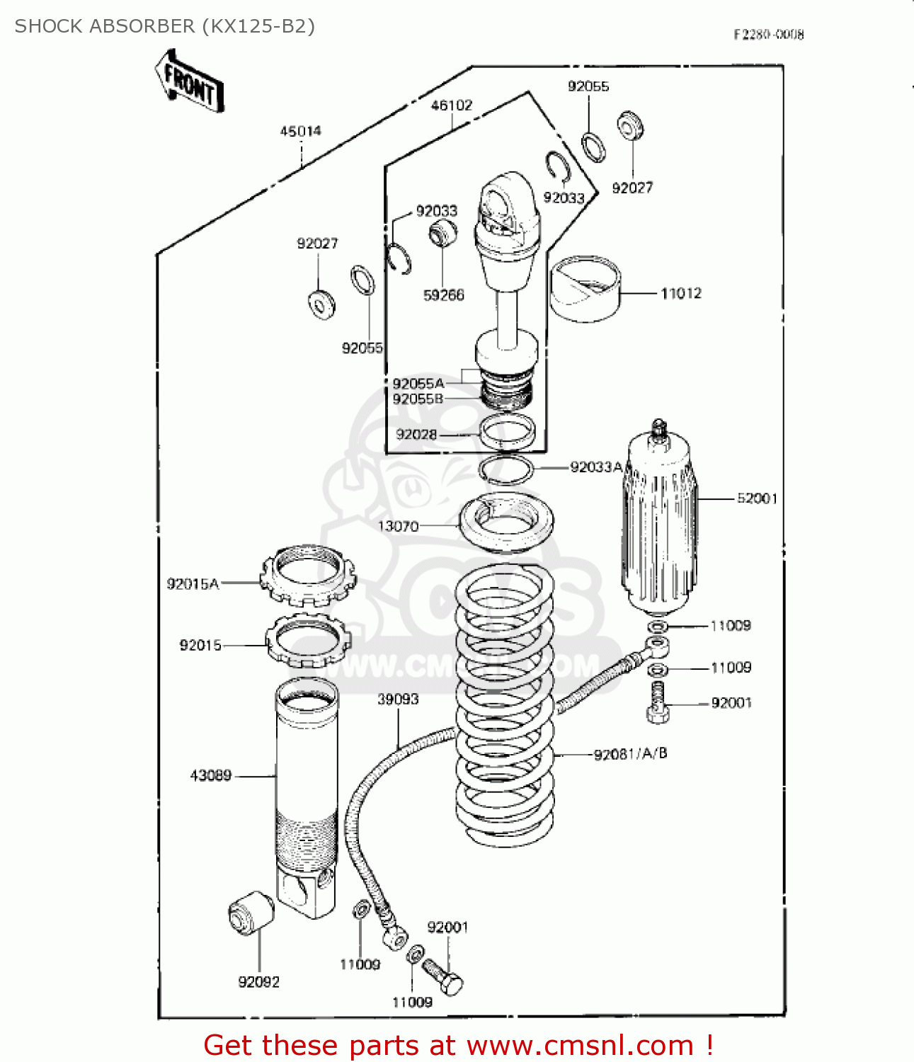 SHOCK ABSORBER (KX125-B2) KX125-B1 KX125 1982 USA CANADA