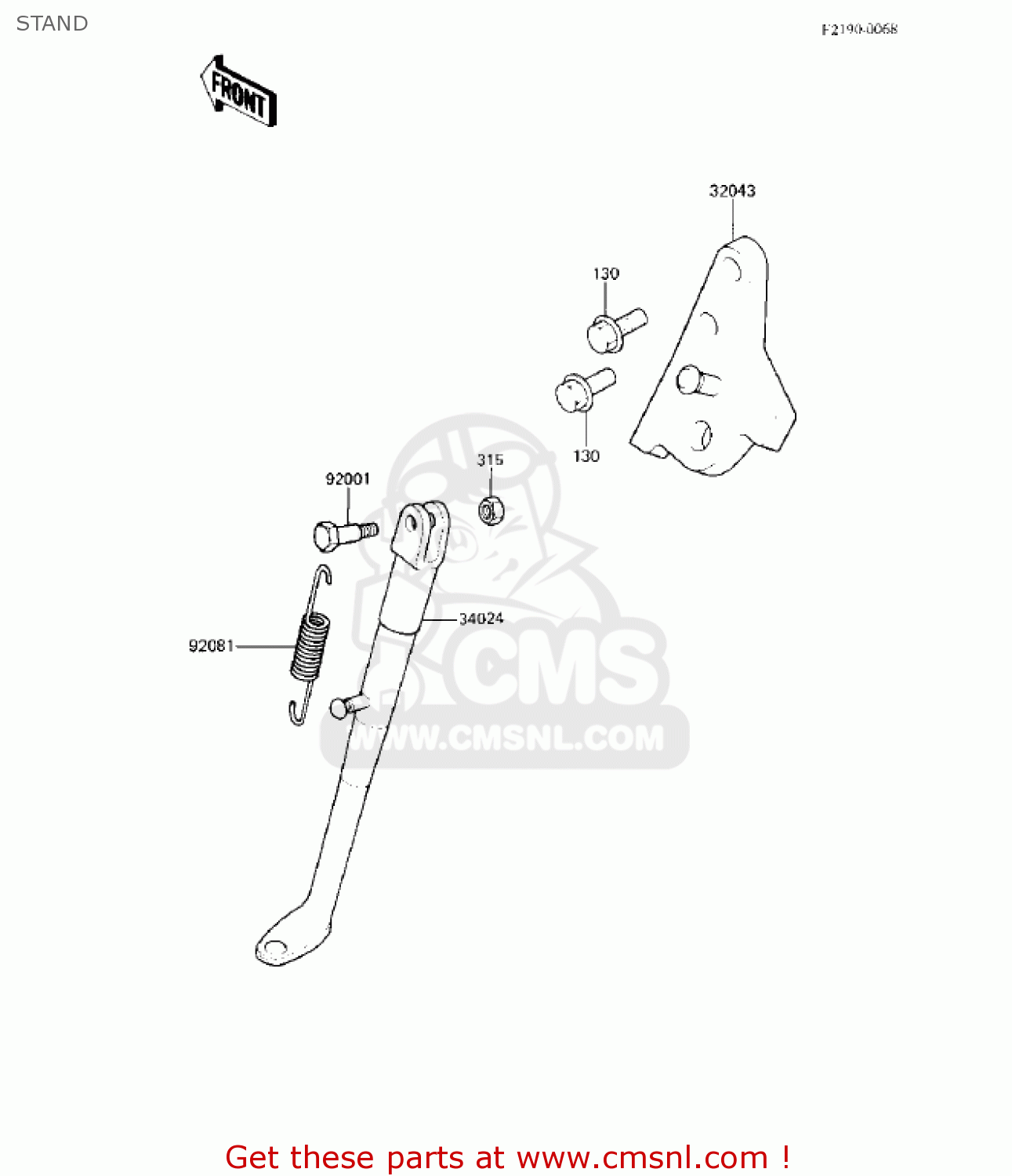 STAND KX125-B1 KX125 1982 USA CANADA