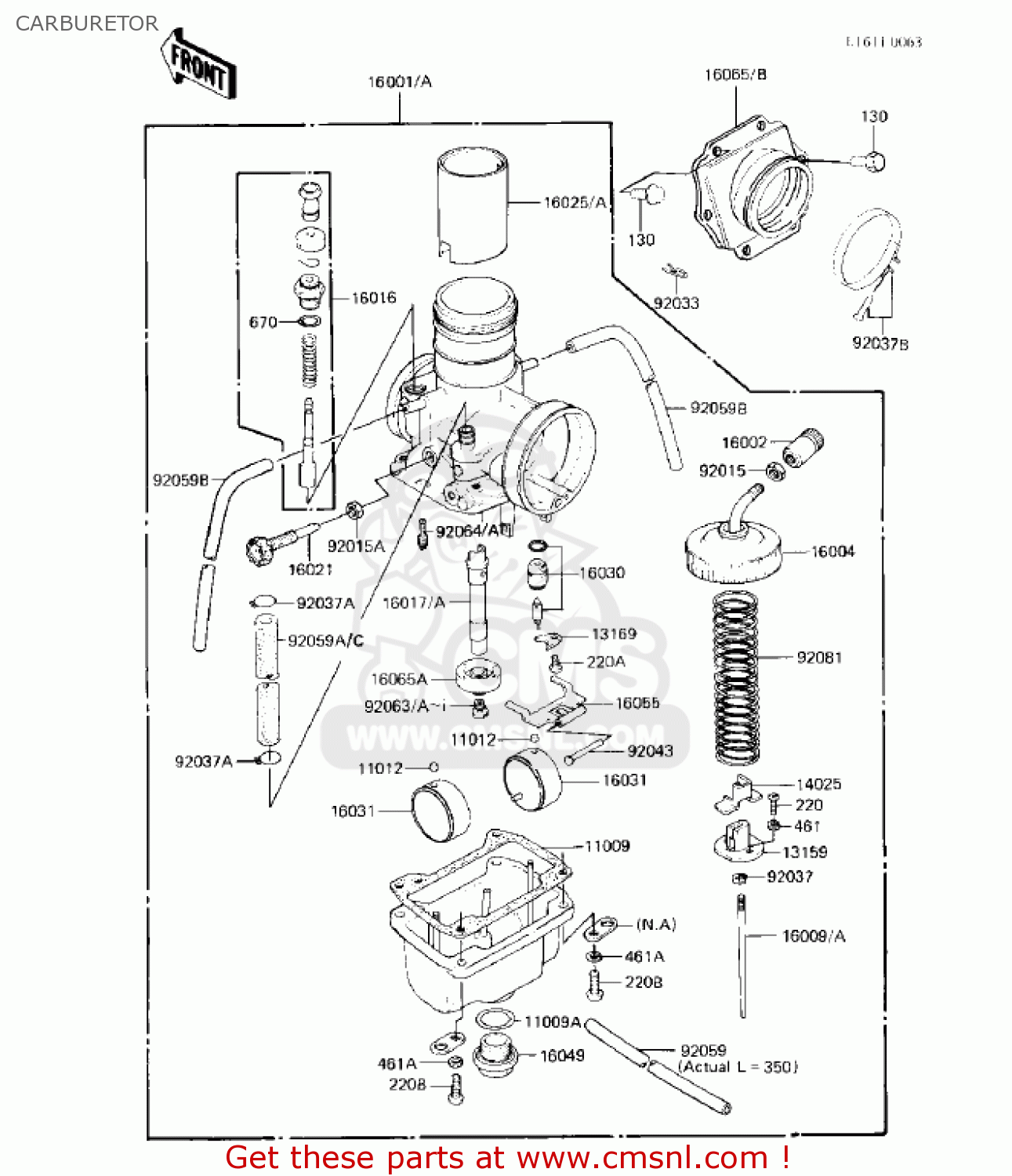 CARBURETOR KX125-B1 KX125 1982 USA CANADA