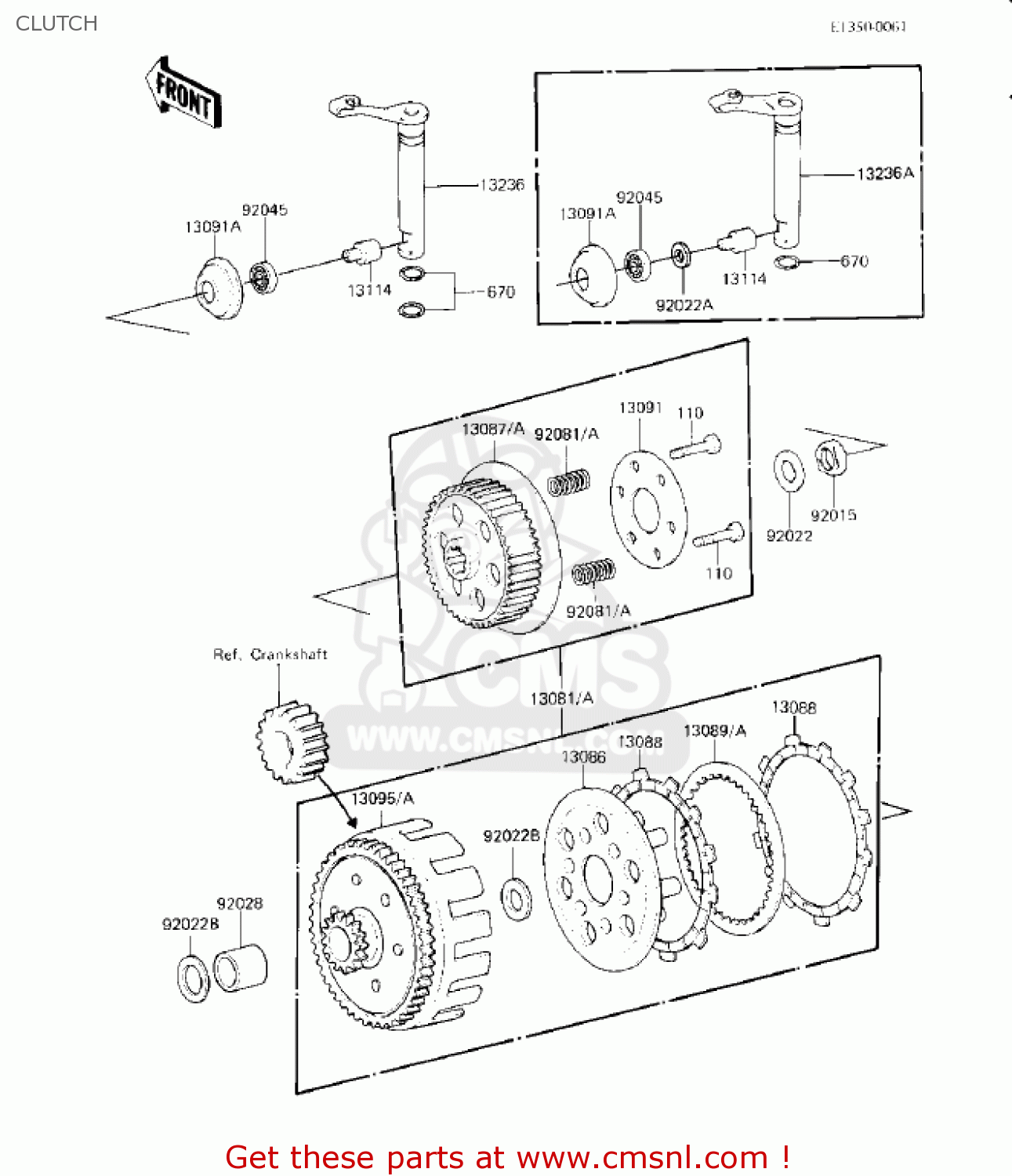 CLUTCH KX125-B1 KX125 1982 USA CANADA