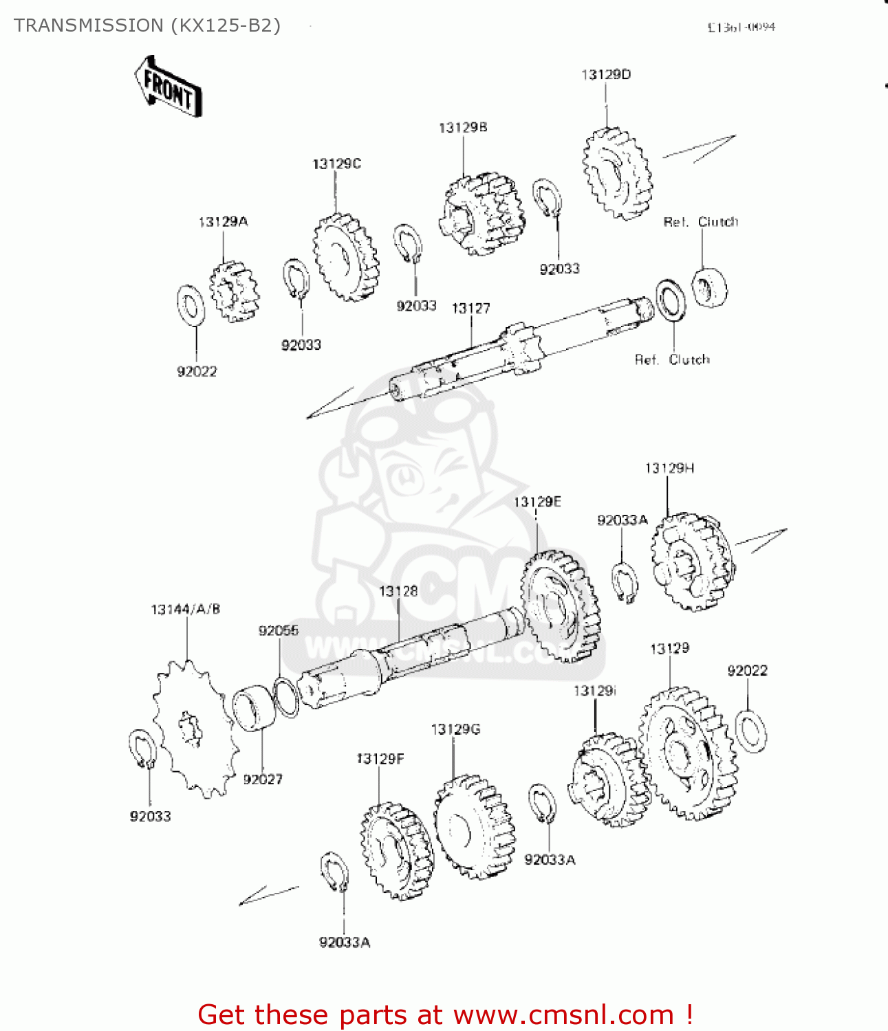 TRANSMISSION (KX125-B2) KX125-B1 KX125 1982 USA CANADA