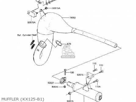 MUFFLER (KX125-B1) - KX125-B1 KX125 1982 USA CANADA