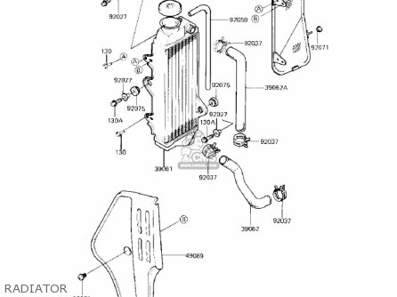RADIATOR - KX125-B1 KX125 1982 USA CANADA