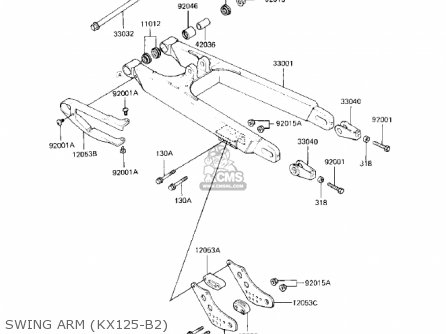 SWING ARM (KX125-B2) - KX125-B1 KX125 1982 USA CANADA