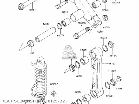 REAR SUSPENSION (KX125-B2) - KX125-B1 KX125 1982 USA CANADA