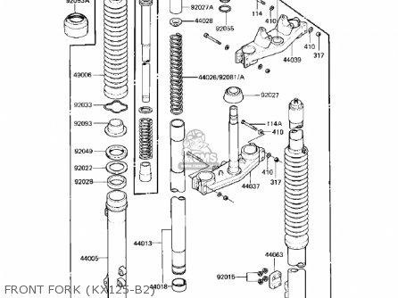 FRONT FORK (KX125-B2) - KX125-B1 KX125 1982 USA CANADA