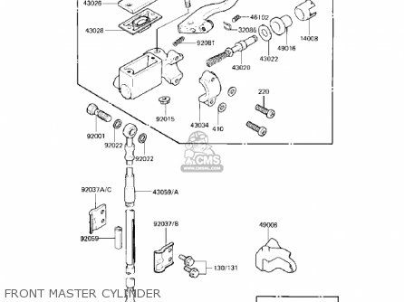 FRONT MASTER CYLINDER - KX125-B1 KX125 1982 USA CANADA