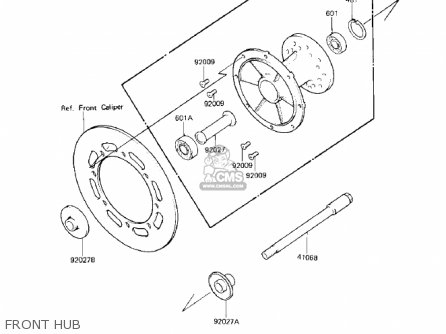 FRONT HUB - KX125-B1 KX125 1982 USA CANADA