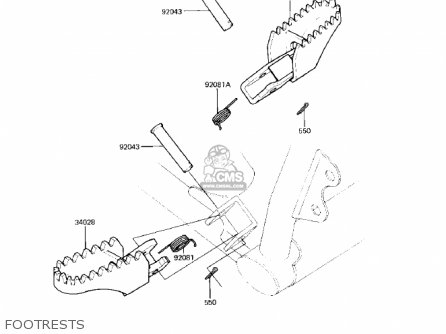 FOOTRESTS - KX125-B1 KX125 1982 USA CANADA