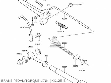 BRAKE PEDAL/TORQUE LINK (KX125-B - KX125-B1 KX125 1982 USA CANADA