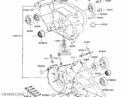 CRANKCASE - KX125-B1 KX125 1982 USA CANADA