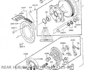 REAR HUB/BRAKE/CHAIN (KX125-B2) - KX125-B1 KX125 1982 USA CANADA