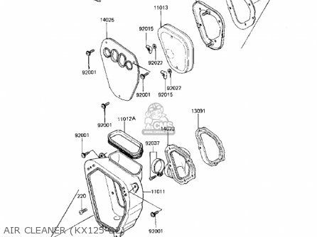 Kawasaki KX125-B2 KX125 1983 USA CANADA Parts Lists And Schematics