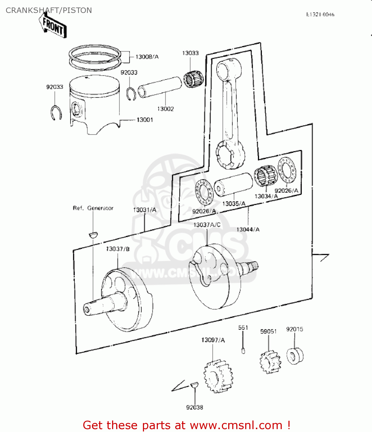 Kawasaki KX125-B2 KX125 1983 USA CANADA CRANKSHAFT/PISTON - Buy ...