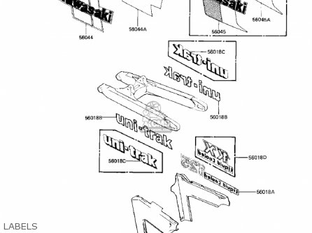 Kawasaki KX125-B2 KX125 1983 USA CANADA Parts Lists And Schematics