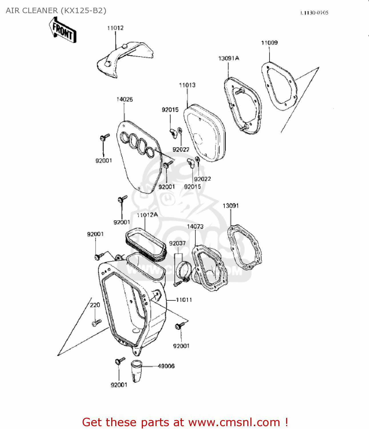AIR CLEANER (KX125-B2) KX125-B2 KX125 1983 USA CANADA