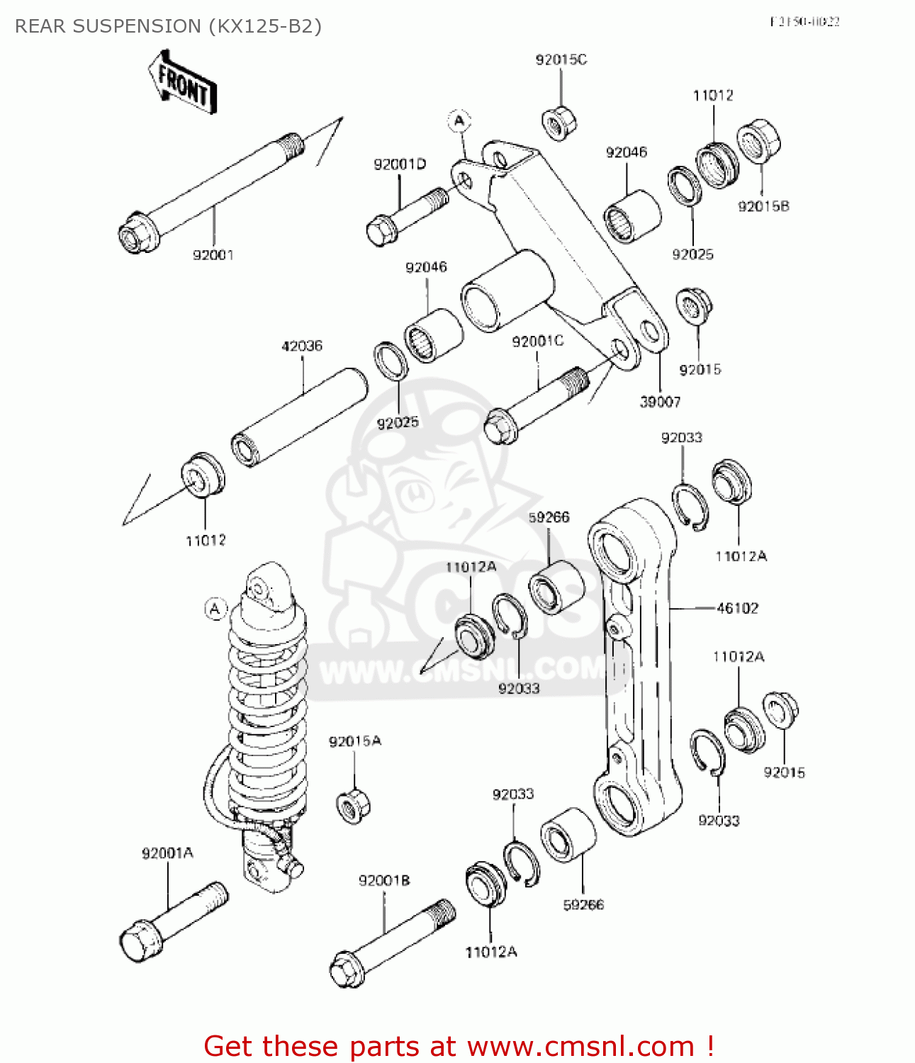 REAR SUSPENSION (KX125-B2) KX125-B2 KX125 1983 USA CANADA