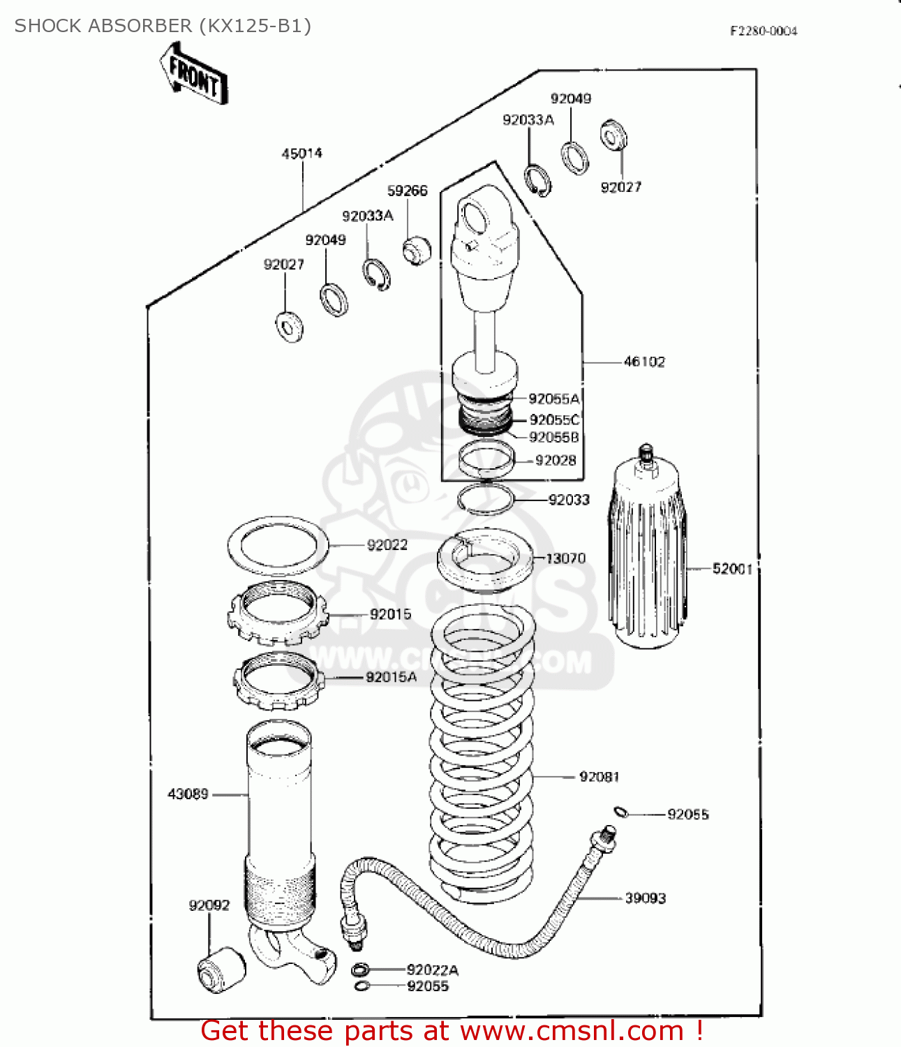 SHOCK ABSORBER (KX125-B1) KX125-B2 KX125 1983 USA CANADA