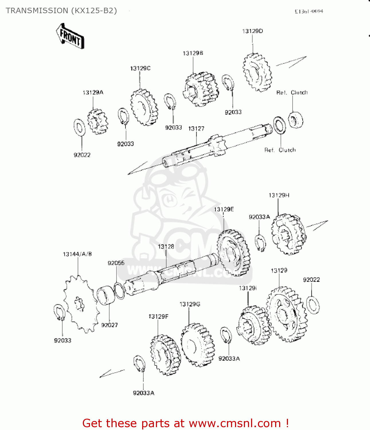 TRANSMISSION (KX125-B2) KX125-B2 KX125 1983 USA CANADA